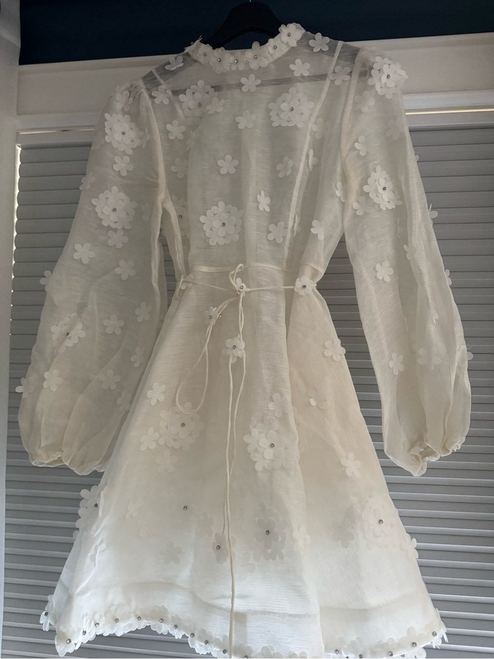 Zimmermann White Floral Lace Mini Dress - Picture 3 of 6